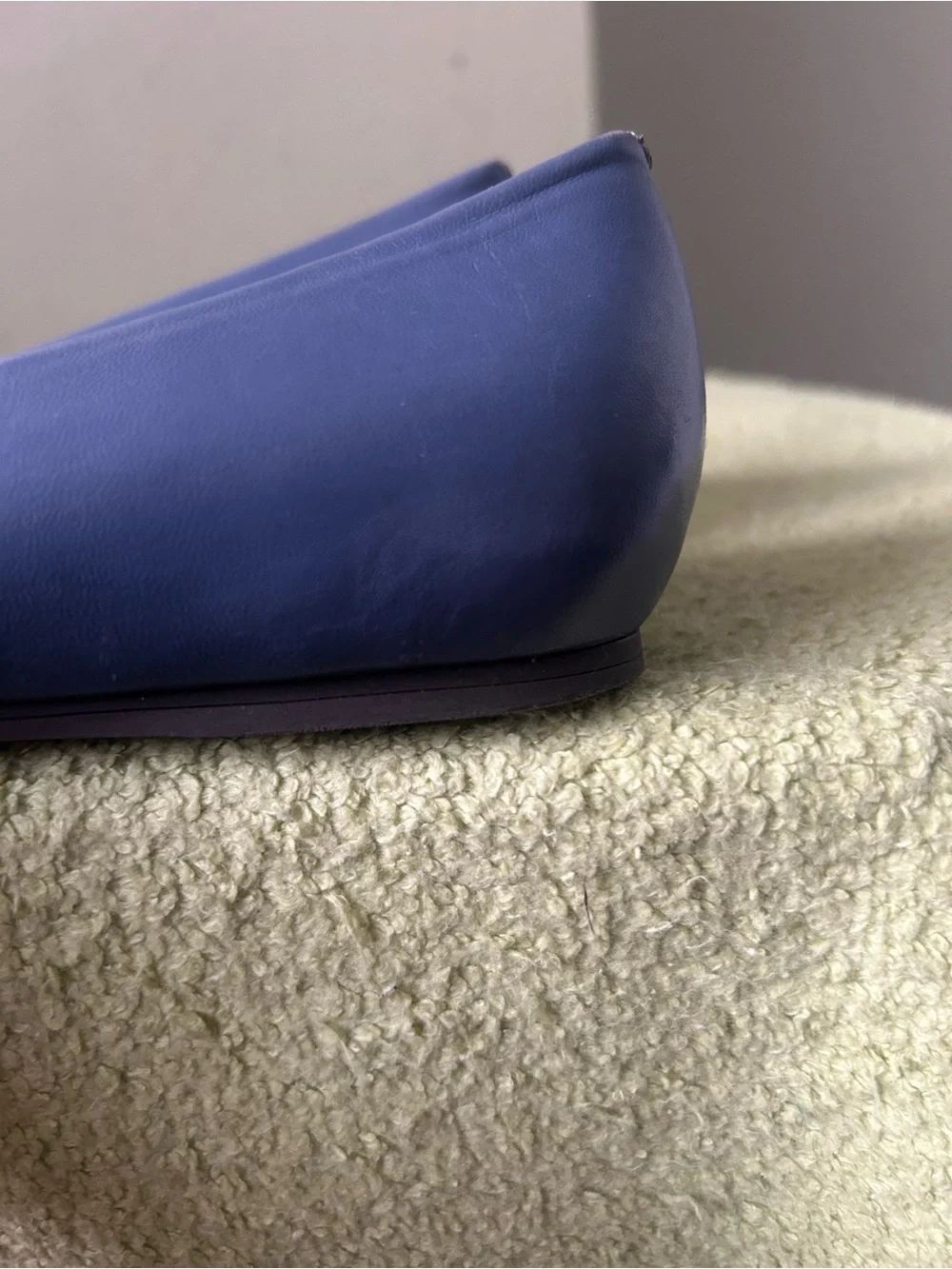 Tory Burch Blue Quilted Detail Leather Flats Loafers Sz 6